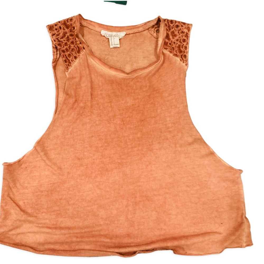 Tank crop top from Forever21 with embroidered tank sleeves